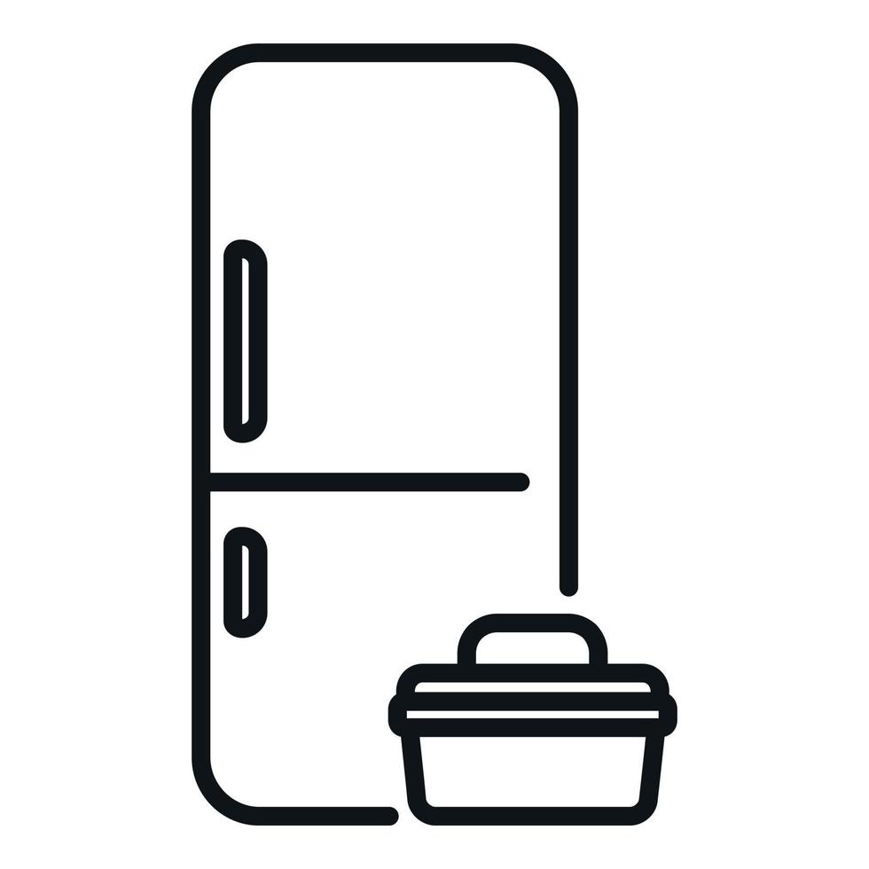 huis koelkast reparatie icoon schets vector. onderhoud werk vector
