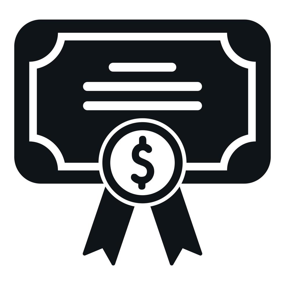 geld certificaat icoon gemakkelijk vector. munt reserveren vector