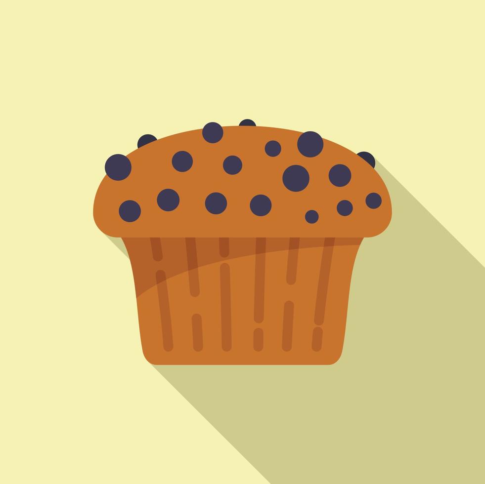 tarwe muffin icoon vlak vector. voedsel taart vector