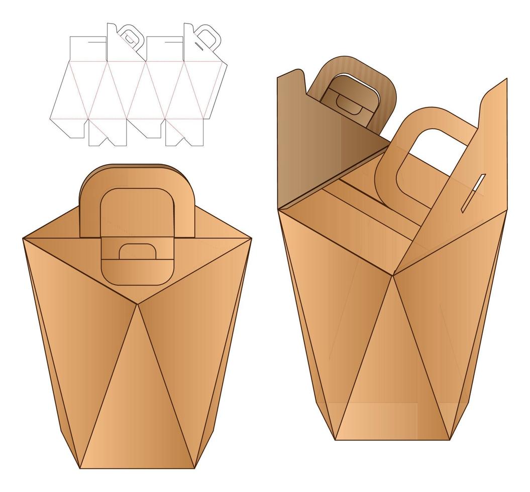 doos verpakking gestanst sjabloonontwerp. 3D-model vector