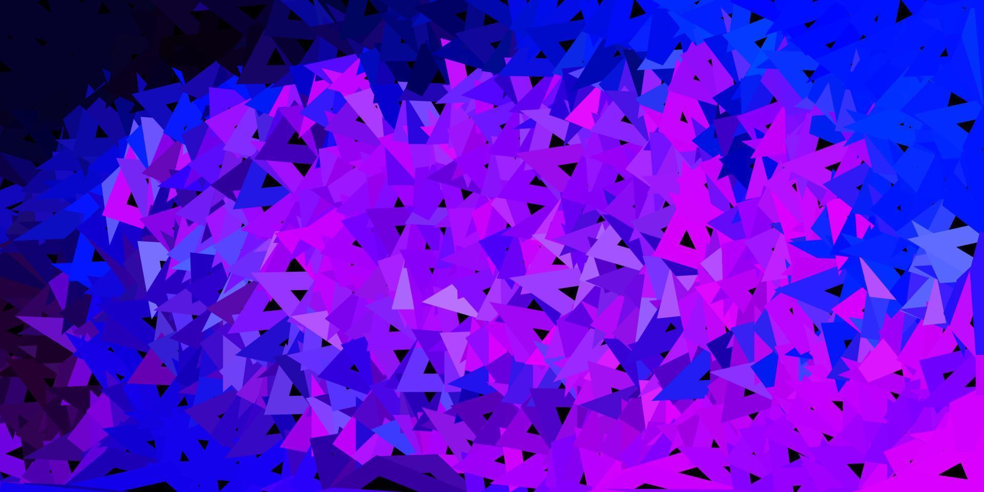 lichtroze, blauw vector abstract driehoekspatroon.