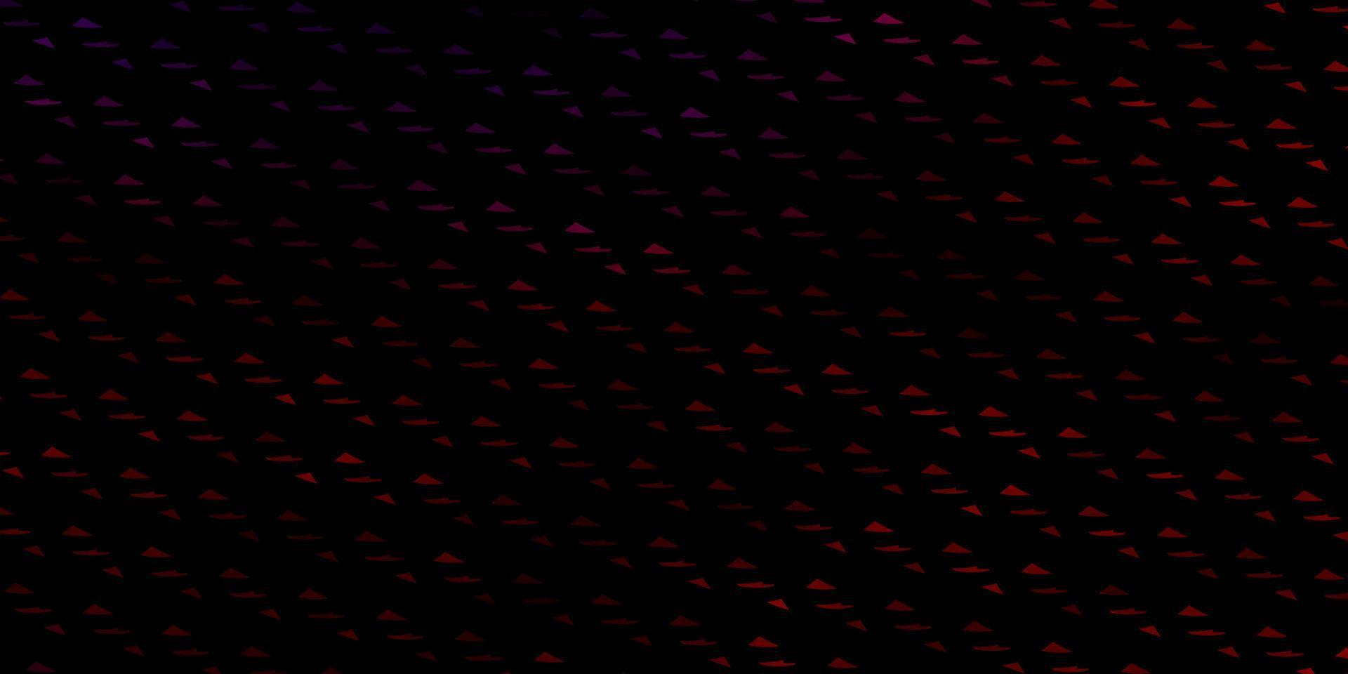 donkerblauwe, rode vectorachtergrond met lijnen, driehoeken. vector
