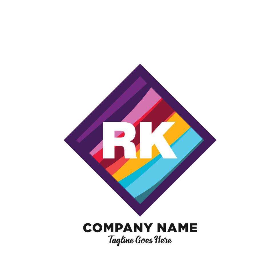 rk eerste logo met kleurrijk sjabloon vector. vector