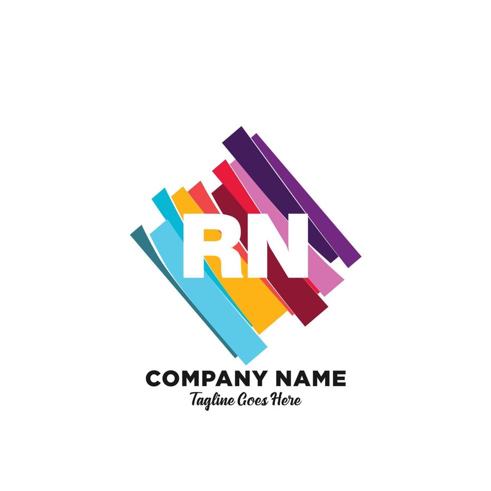 rn eerste logo met kleurrijk sjabloon vector. vector