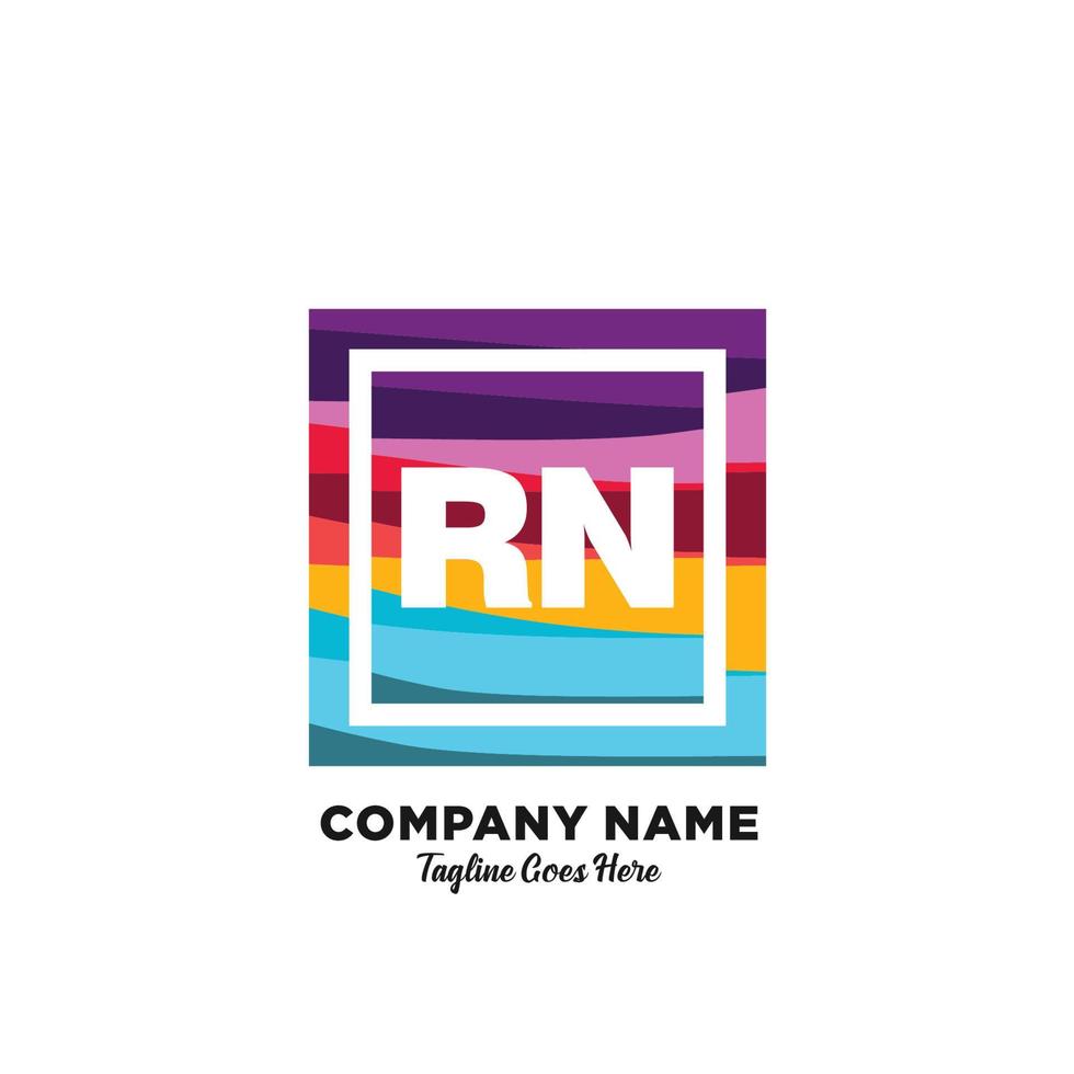 rn eerste logo met kleurrijk sjabloon vector. vector