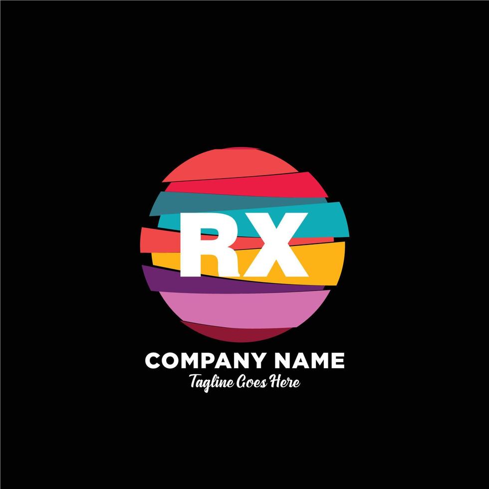 rx eerste logo met kleurrijk sjabloon vector. vector