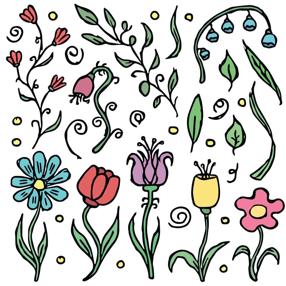 bloemen achtergrond. tekening achtergrond met bloemen. voorjaar patroon vector