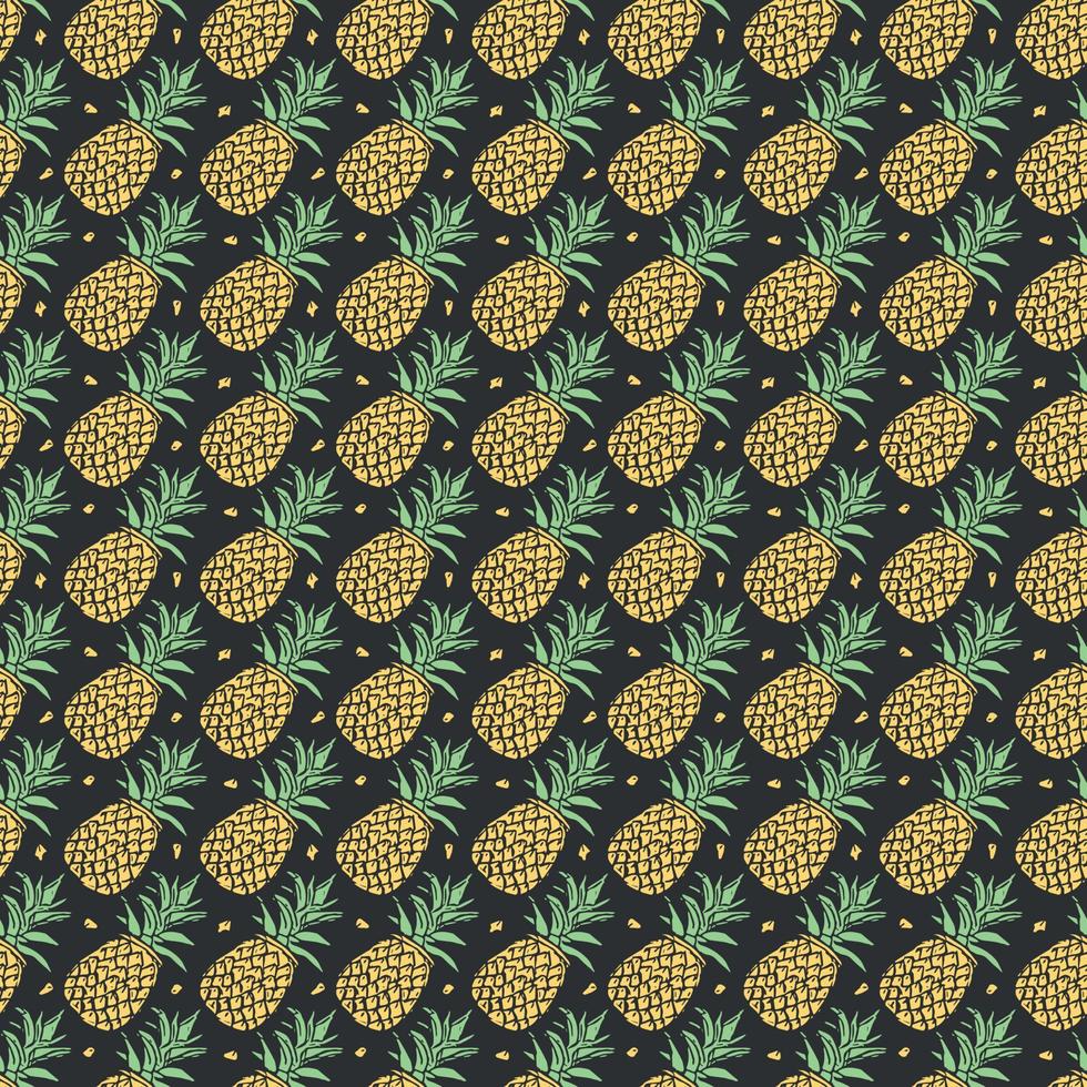 naadloos ananas patroon. tekening vector met ananas. wijnoogst ananas patroon