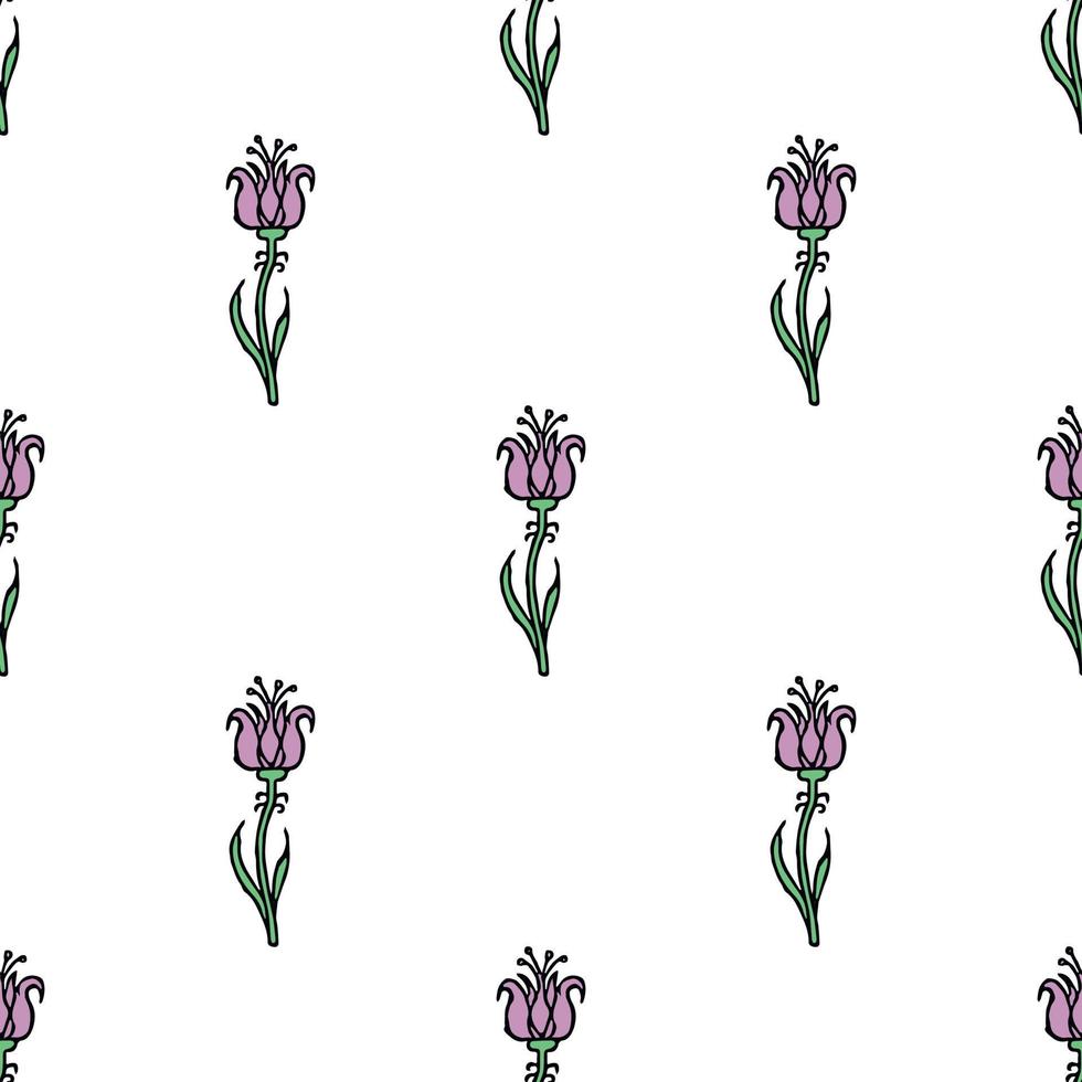 naadloos bloemen patroon. tekening bloemen achtergrond. voorjaar patroon vector