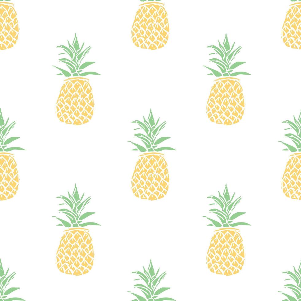 naadloos ananas patroon. tekening vector met ananas. wijnoogst ananas patroon