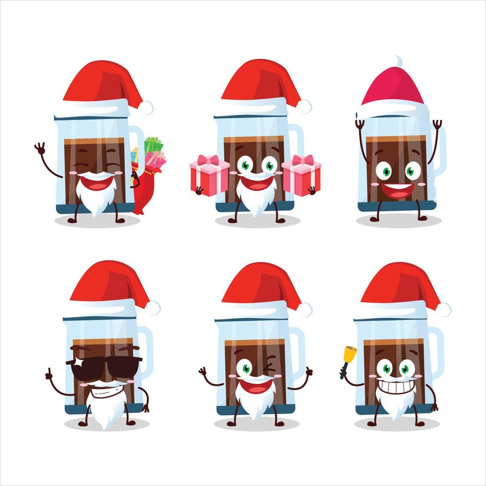 de kerstman claus emoticons met Frans druk op tekenfilm karakter vector