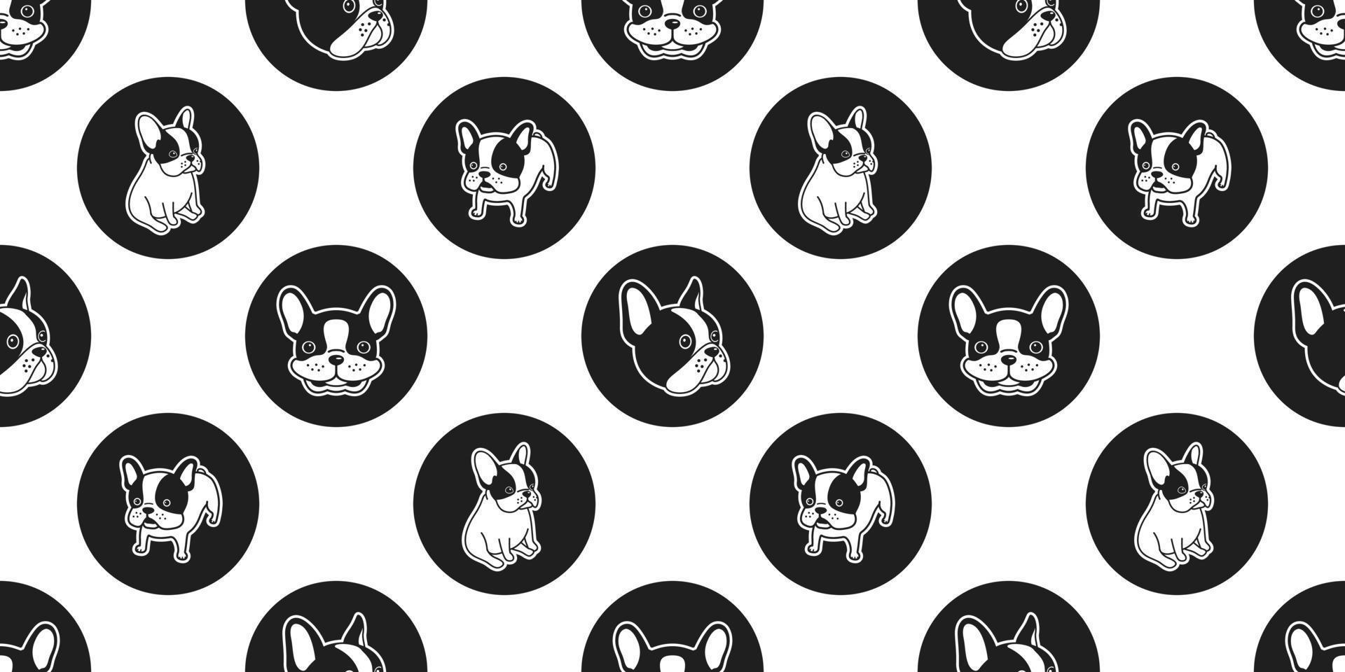 hond naadloos patroon vector Frans bulldog geïsoleerd hond poot polka punt behang achtergrond backdrop