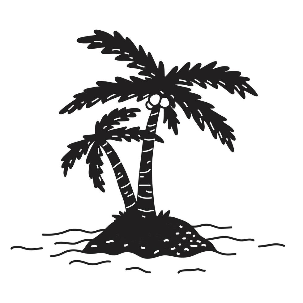 kokosnoot boom palm boom vector icoon eiland logo illustratie