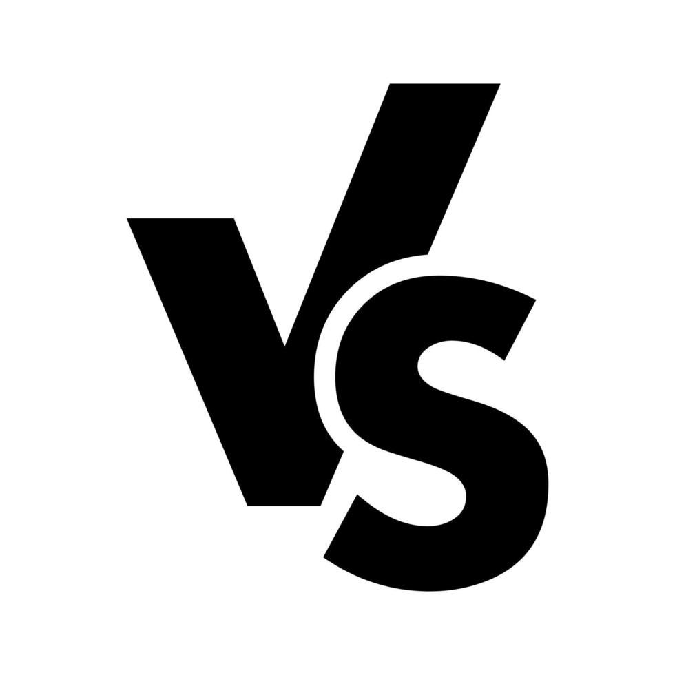 vs versus brieven vector logo icoon geïsoleerd Aan wit achtergrond. vs versus symbool voor confrontatie of oppositie ontwerp concept