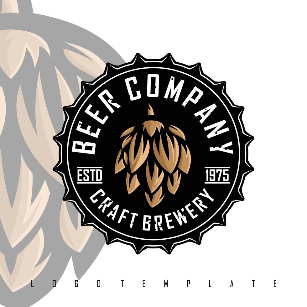 bier bedrijf logo sjabloon met een wit achtergrond vector