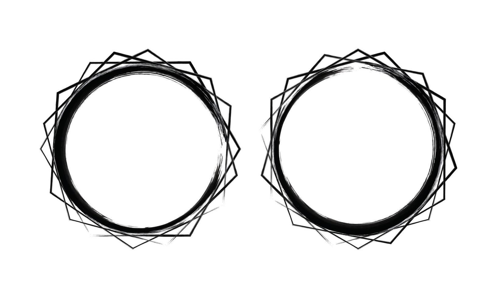 waterverf cirkel kader. hand- getrokken ronde lijn grens. vector hand- getrokken kader set. vector zwart kader verzameling