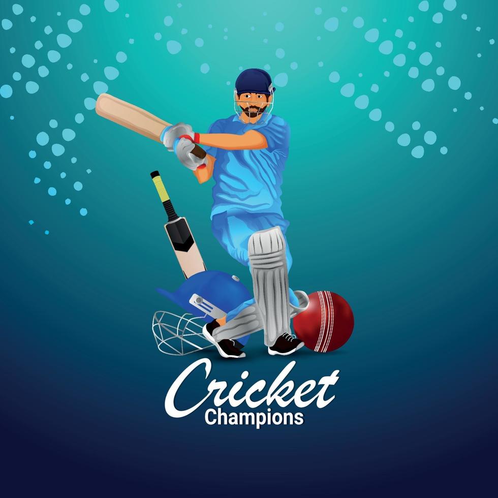 cricket kampioenschap toernooi achtergrond met creatieve illustratie vector