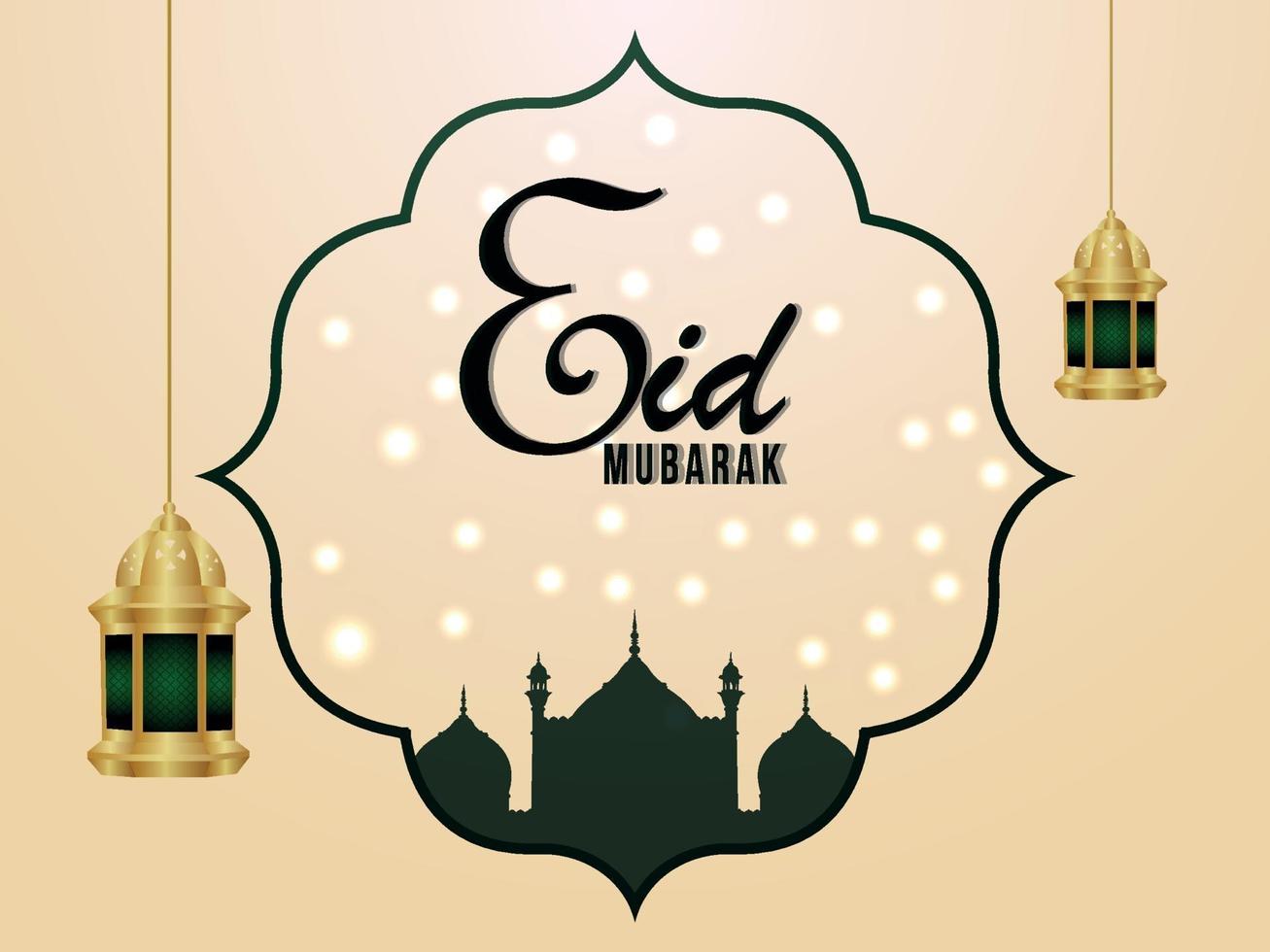 eid mubarak islamitische festival viering wenskaart vector