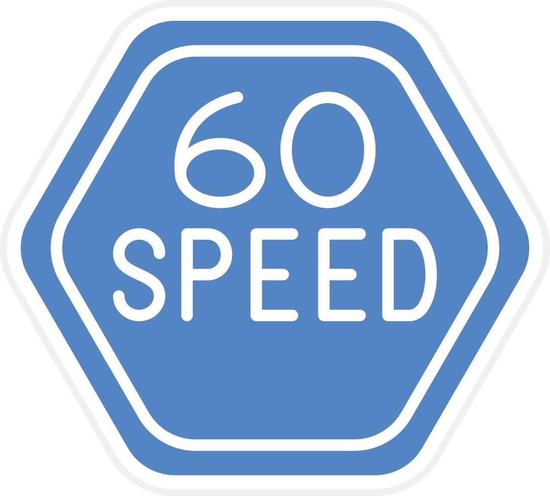 60 snelheid begrenzing vector icoon ontwerp