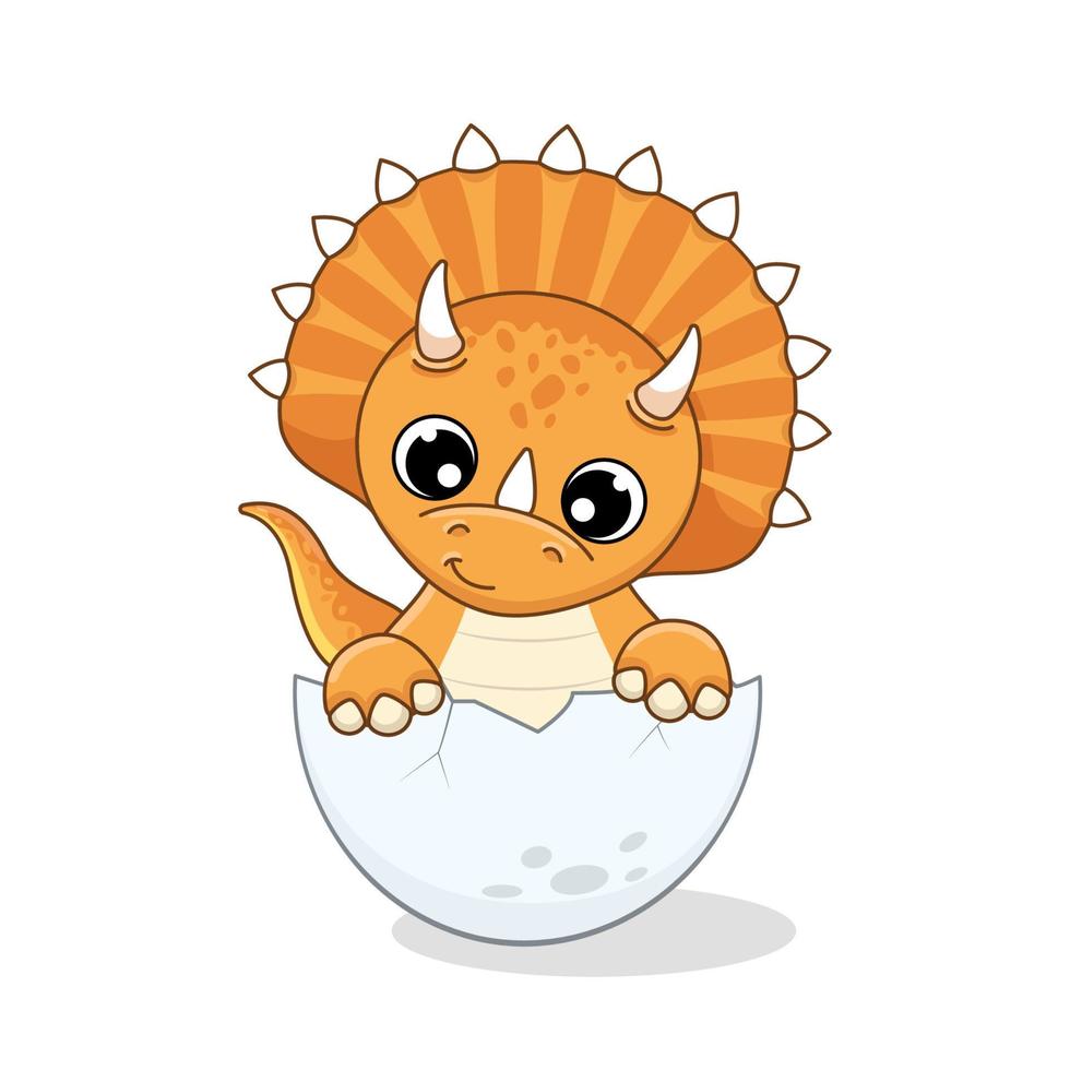 schattig baby dinosaurus, triceraptor. vector