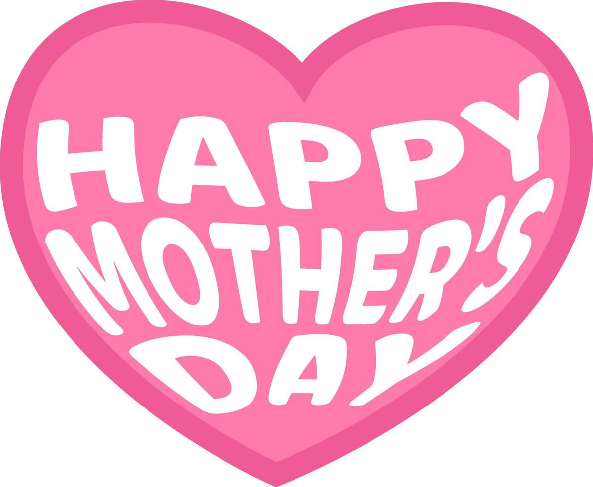 hart met gelukkig moeders dag tekst naar maken uw moeders dag ontwerpen lief vector