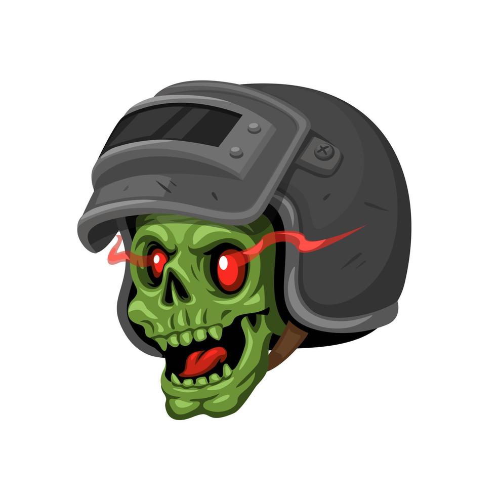 zombie slijtage lassen helm. monster spel karakter mascotte tekenfilm illustratie vector