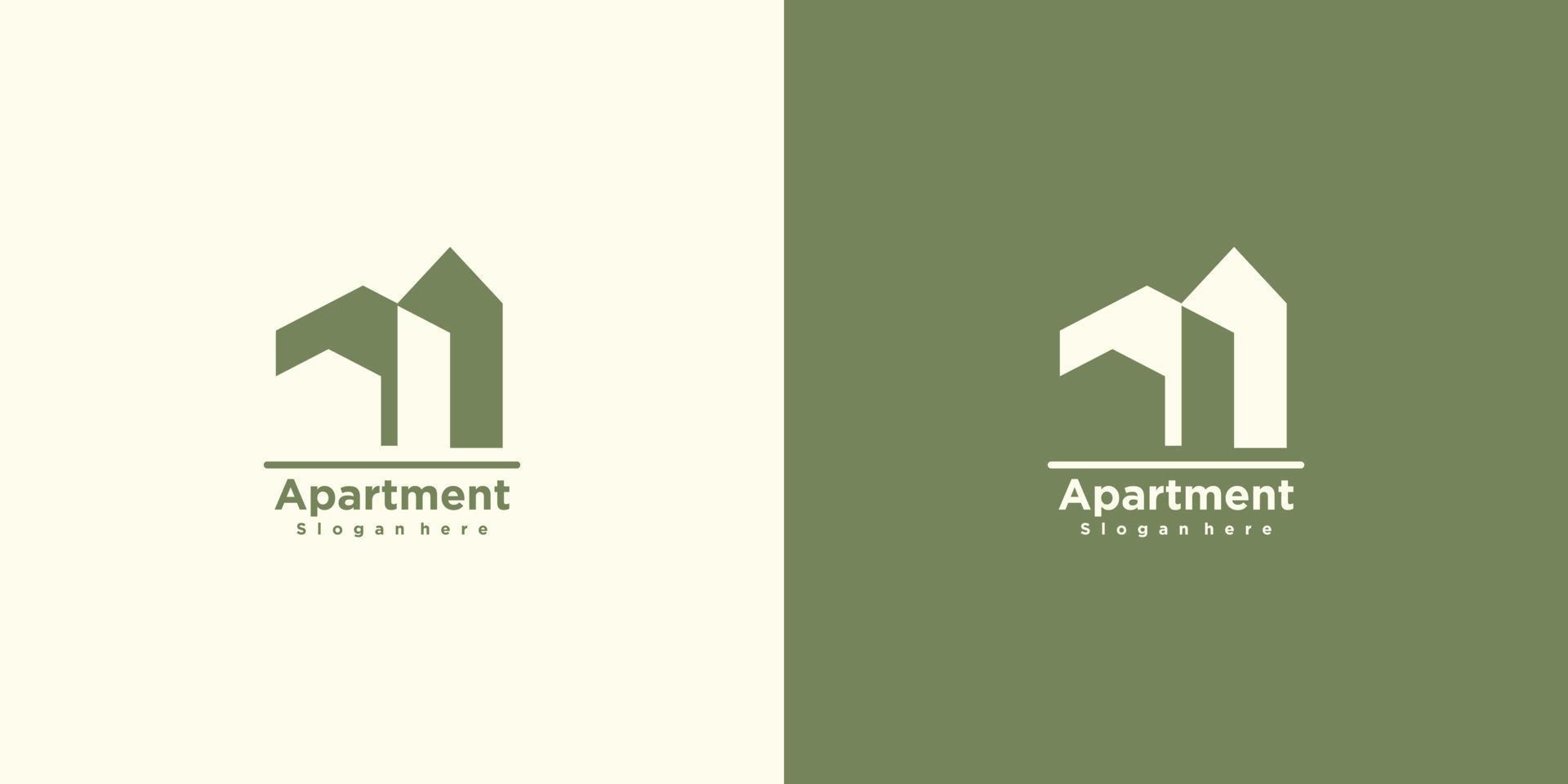 appartement met modern creatief logo ontwerp vector