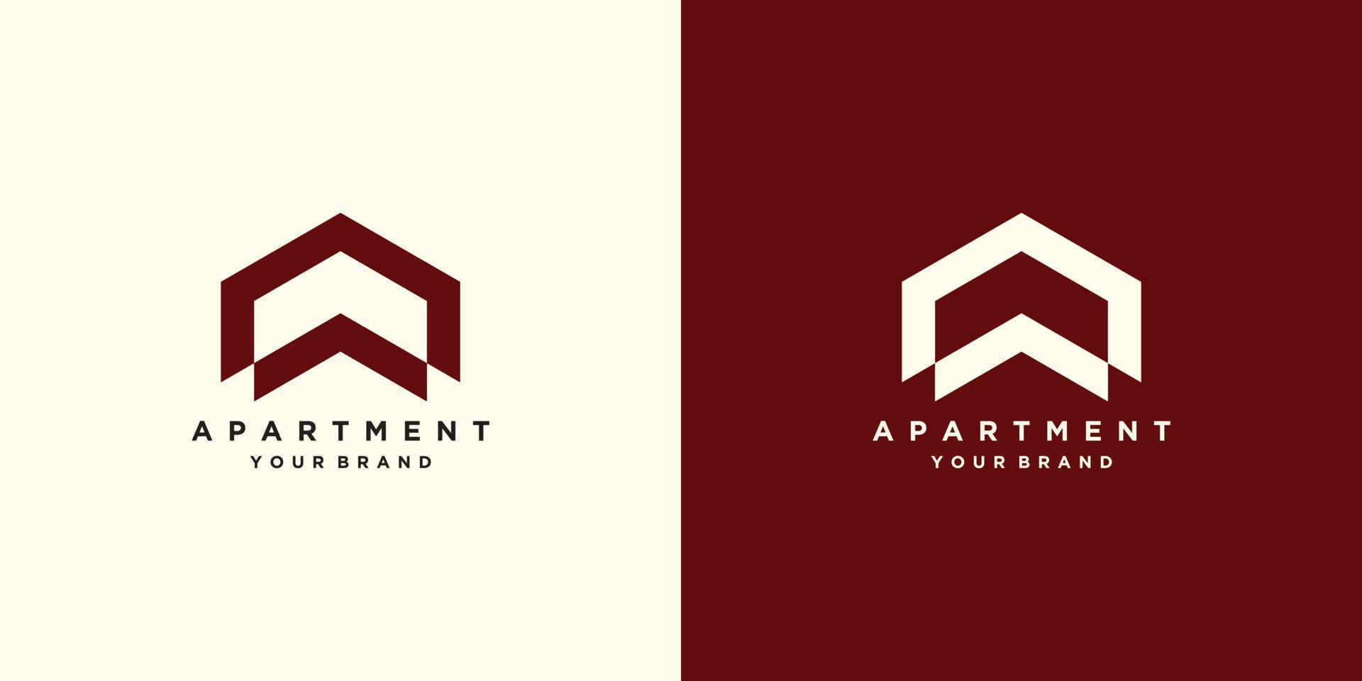 appartement met modern creatief logo ontwerp vector