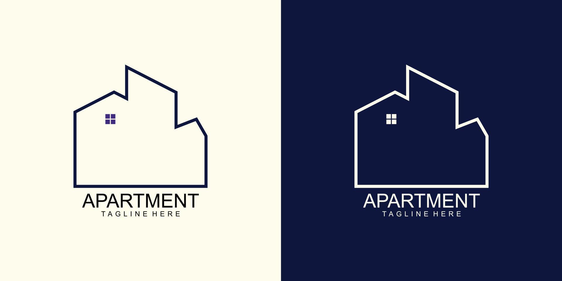 appartement met modern creatief logo ontwerp vector