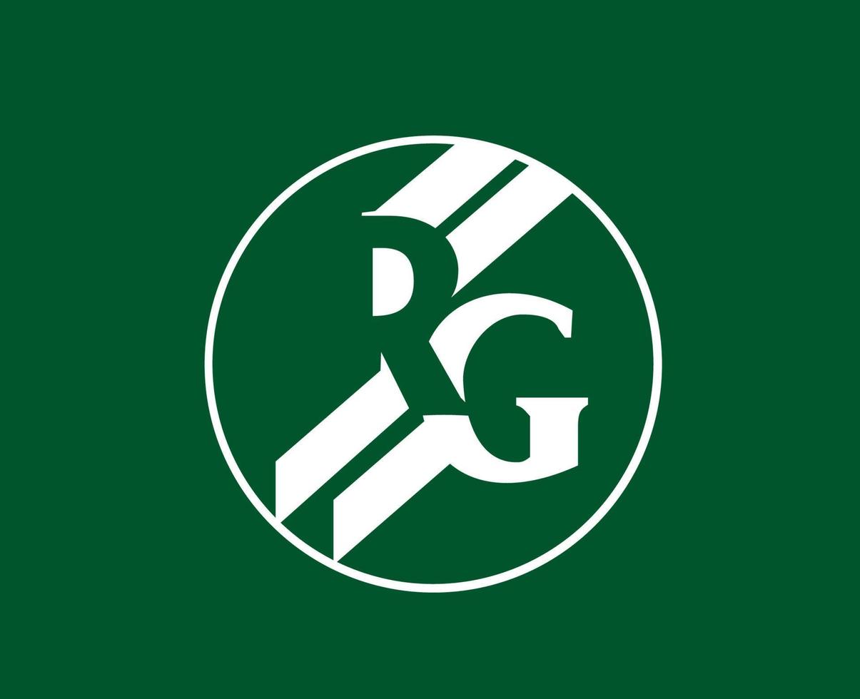 roland garros logo wit Frans Open tennis toernooi kampioen symbool ontwerp vector abstract illustratie met groen achtergrond