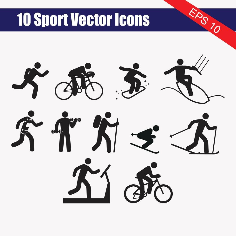 sport en fitness iconen set vector design