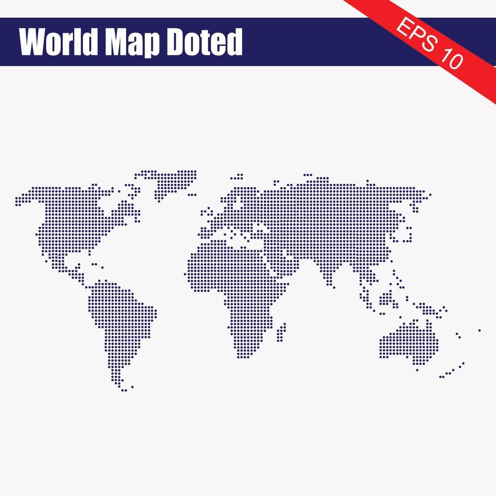 gestippelde wereldkaart. vector ontwerp illustratie