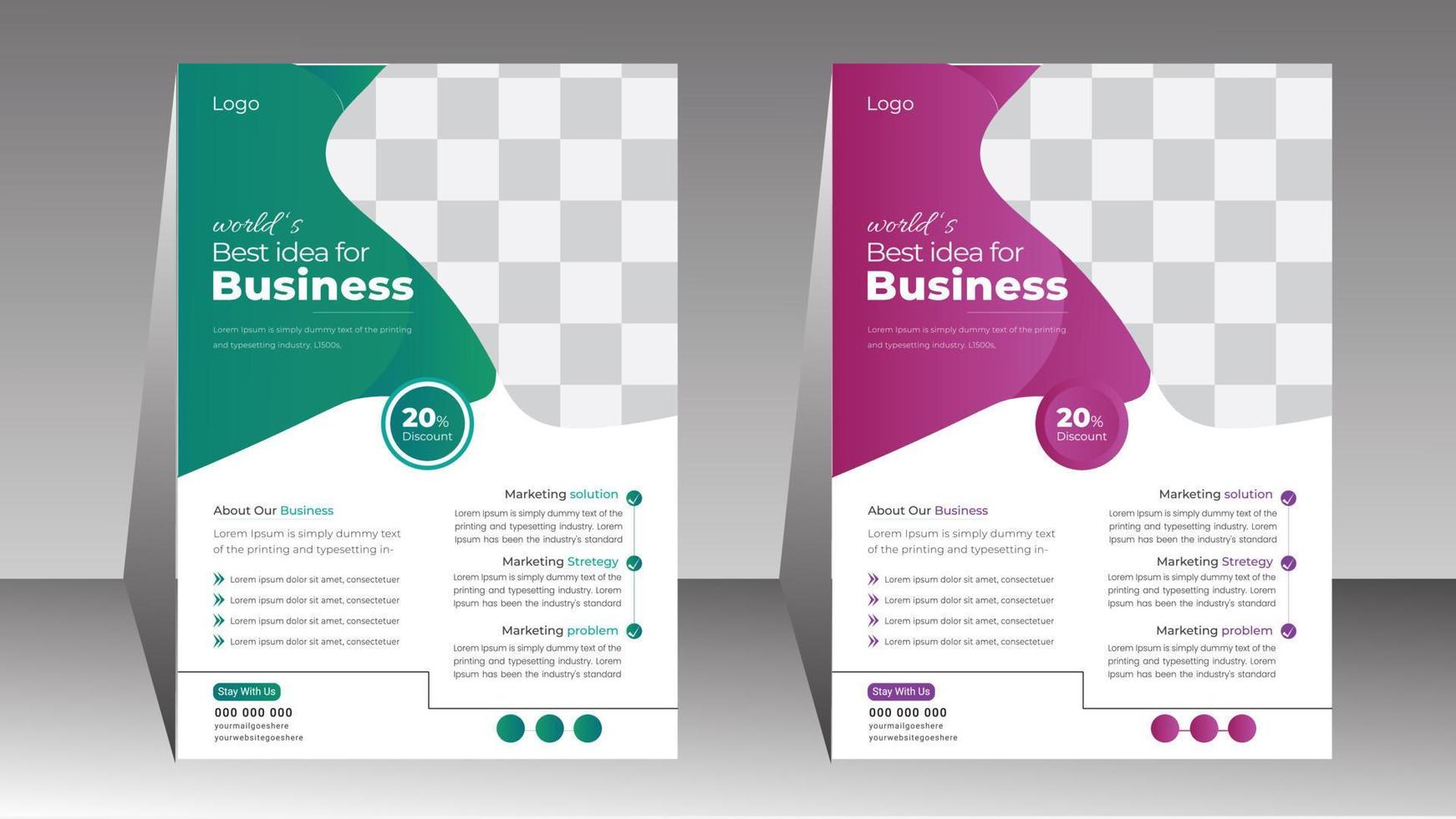 zakelijke brochure folder lay-out ontwerpsjabloon in a4-formaat vector