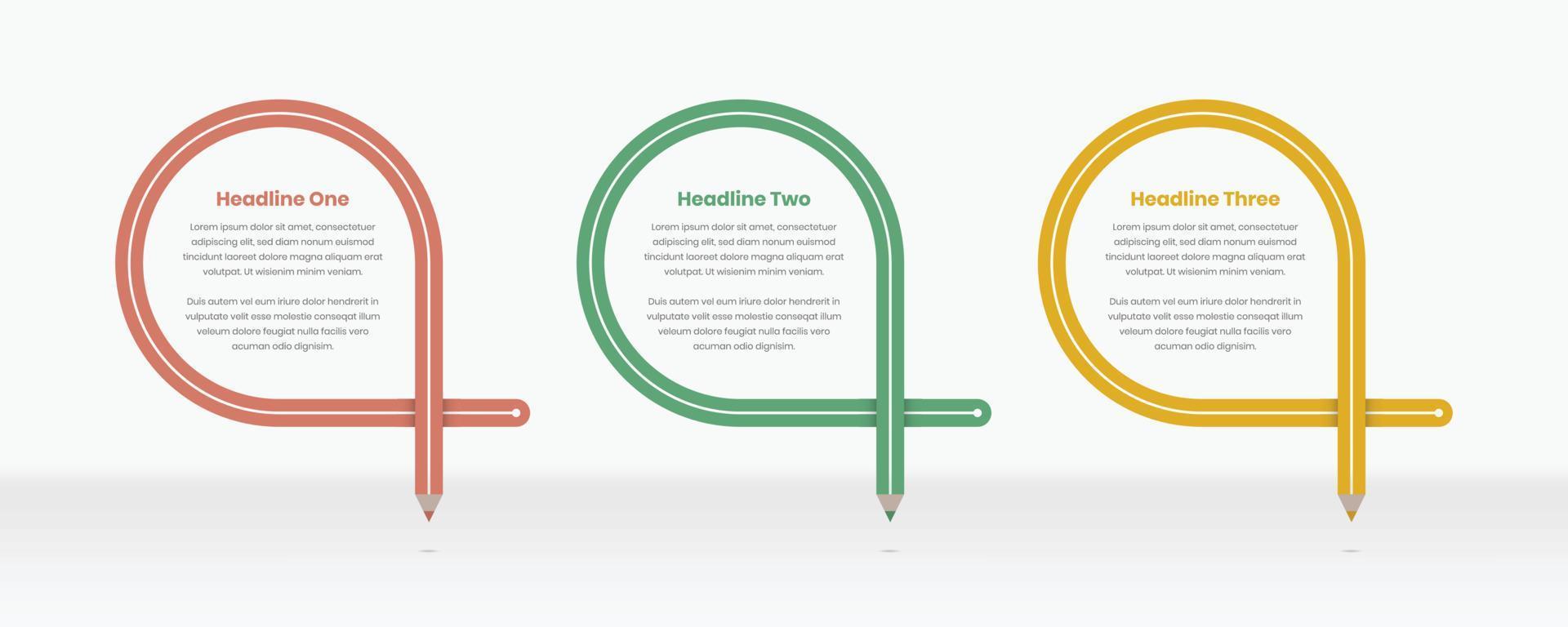 infographic tekst presentatie Aan gebogen gekleurde potlood vorm vector