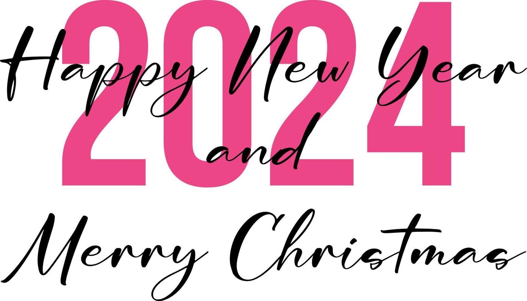 gelukkig nieuw jaar 2024 sjabloon. modern ontwerp voor kalender, uitnodigingen, groet kaarten, vakantie flyers. vector
