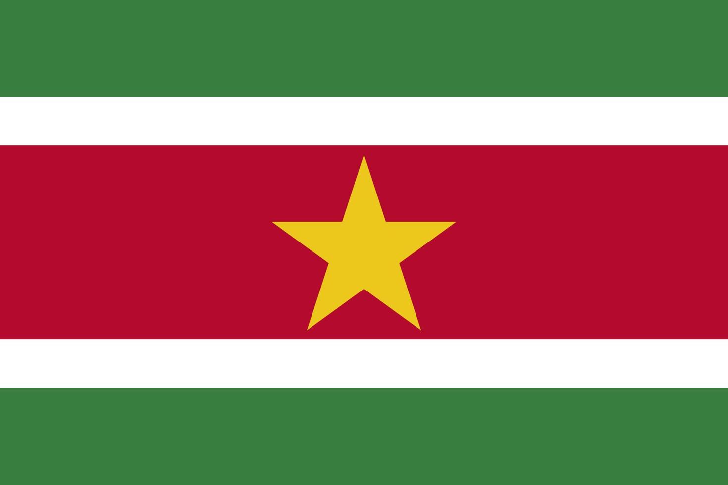 Surinaamse vlag eenvoudige illustratie voor onafhankelijkheidsdag of verkiezing vector