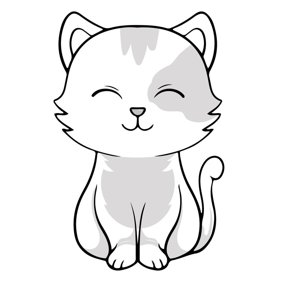 kleur bladzijde schets van tekenfilm kleurrijk afdrukbare schattig kat eenhoorn of anime kat kleur Pagina's voor kinderen kinderen en volwassenen. vector illustratie, zomer kleur boek voor kinderen.