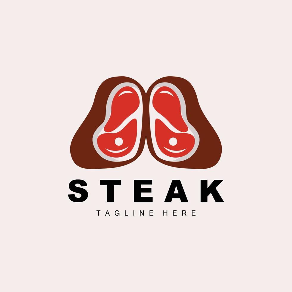 rundvlees logo, vlees steak vector, rooster keuken ontwerp, steak restaurant merk sjabloon icoon vector