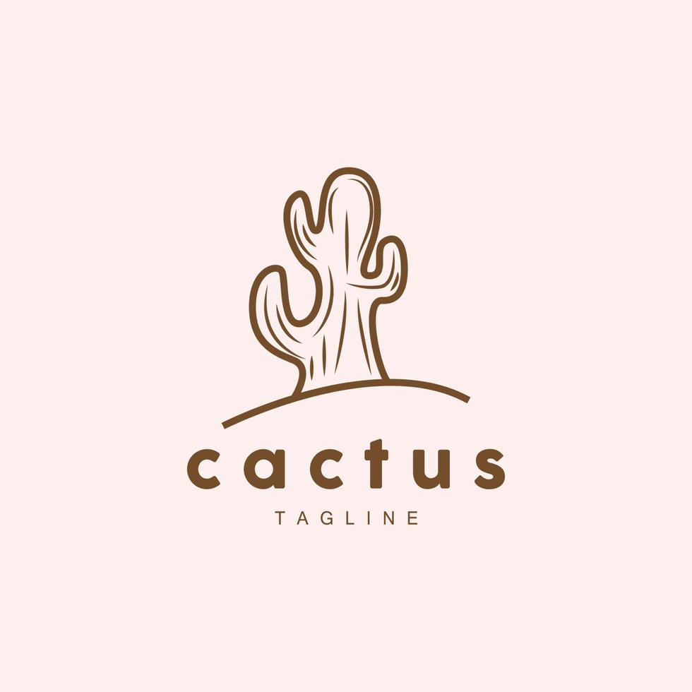 cactus logo, gemakkelijk lijn cactus ontwerp, groen fabriek vector, icoon, symbool, illustratie vector