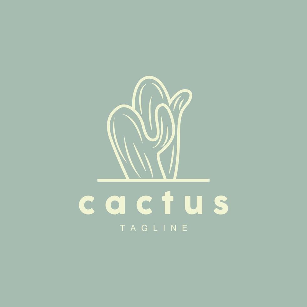 cactus logo, gemakkelijk lijn cactus ontwerp, groen fabriek vector, icoon, symbool, illustratie vector