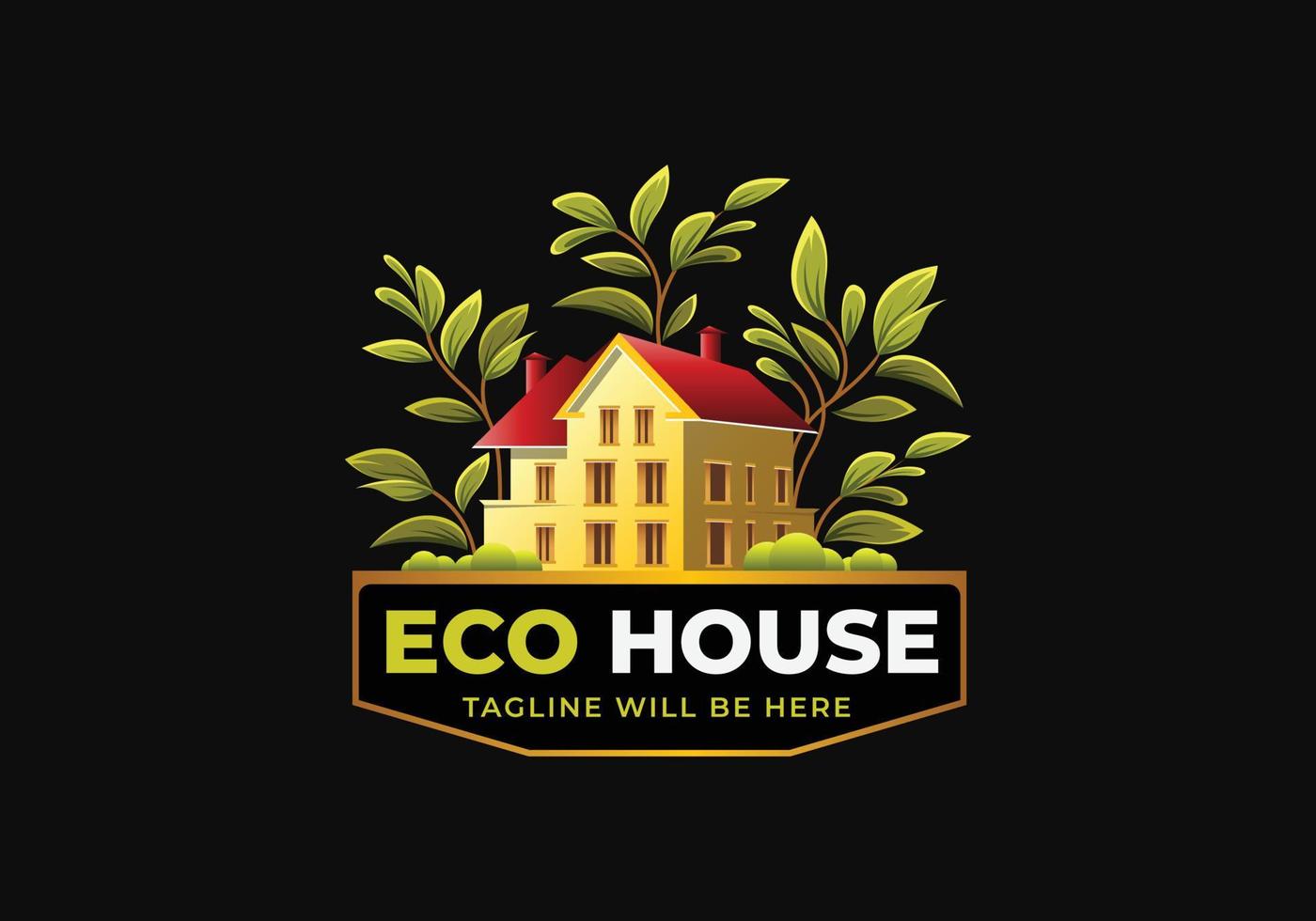 echt landgoed logo eco huis logo bloemen huis logo boerderij logo huisje logo boom huis logo huis decor logo vector