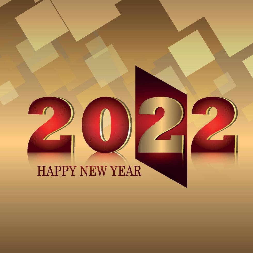 gelukkig nieuwjaar 2022 viering wenskaart en achtergrond vector