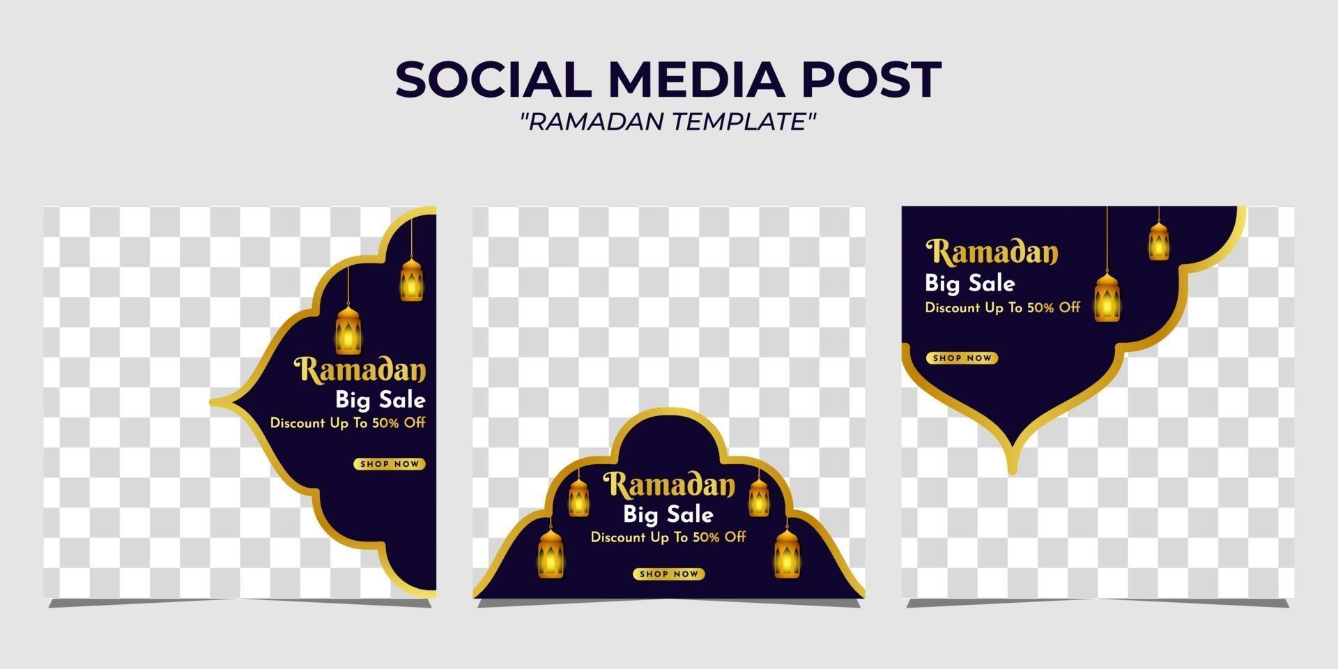 ramadan verkoop sociale media postsjabloon vector