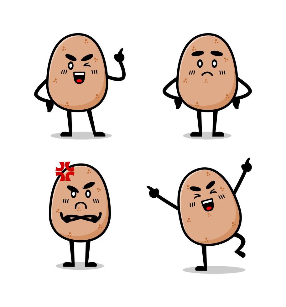 illustratie reeks van schattig aardappel mascotte. aardappel vector karakter.