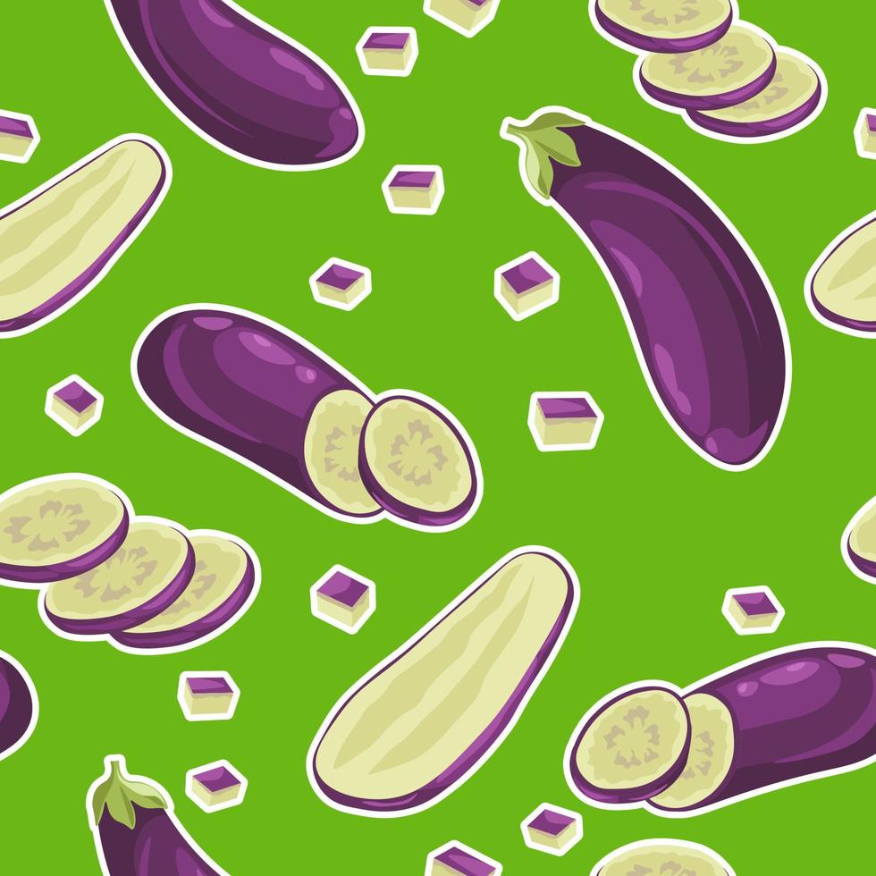 biologisch aubergine groente, groenten plakjes vector