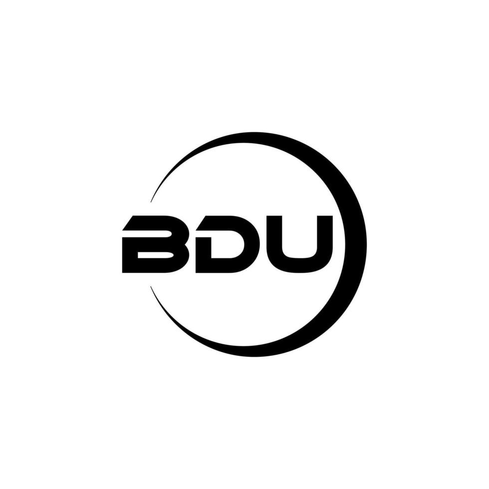 bdu brief logo ontwerp in illustratie. vector logo, schoonschrift ontwerpen voor logo, poster, uitnodiging, enz.