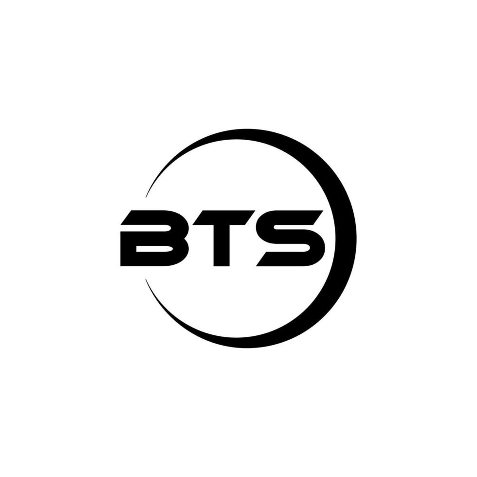 bts brief logo ontwerp in illustratie. vector logo, schoonschrift ontwerpen voor logo, poster, uitnodiging, enz.