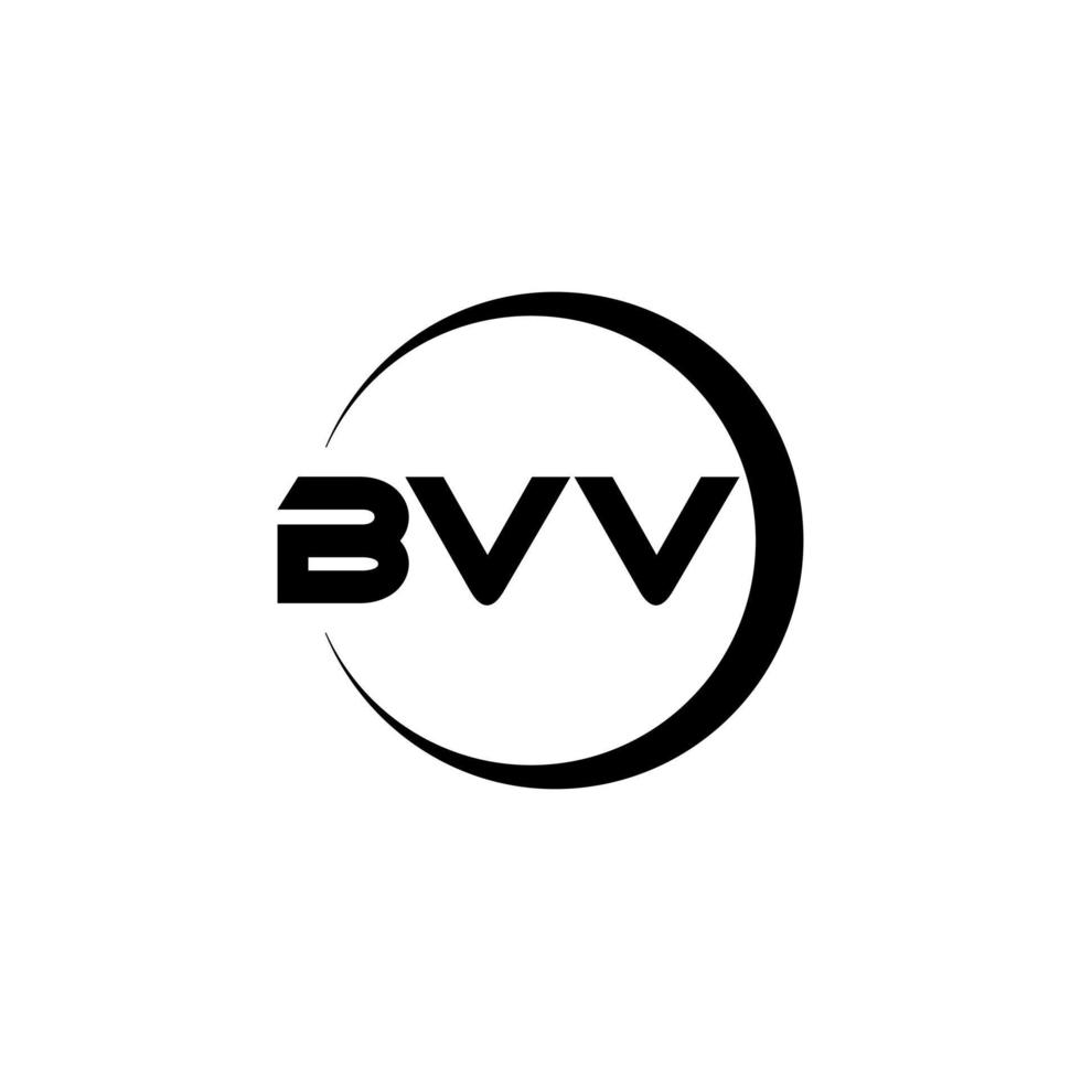 bvv brief logo ontwerp in illustratie. vector logo, schoonschrift ontwerpen voor logo, poster, uitnodiging, enz.