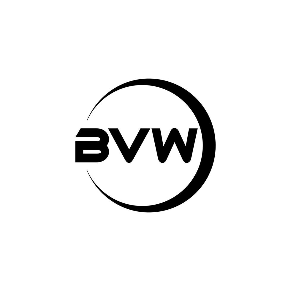 bvw brief logo ontwerp in illustratie. vector logo, schoonschrift ontwerpen voor logo, poster, uitnodiging, enz.