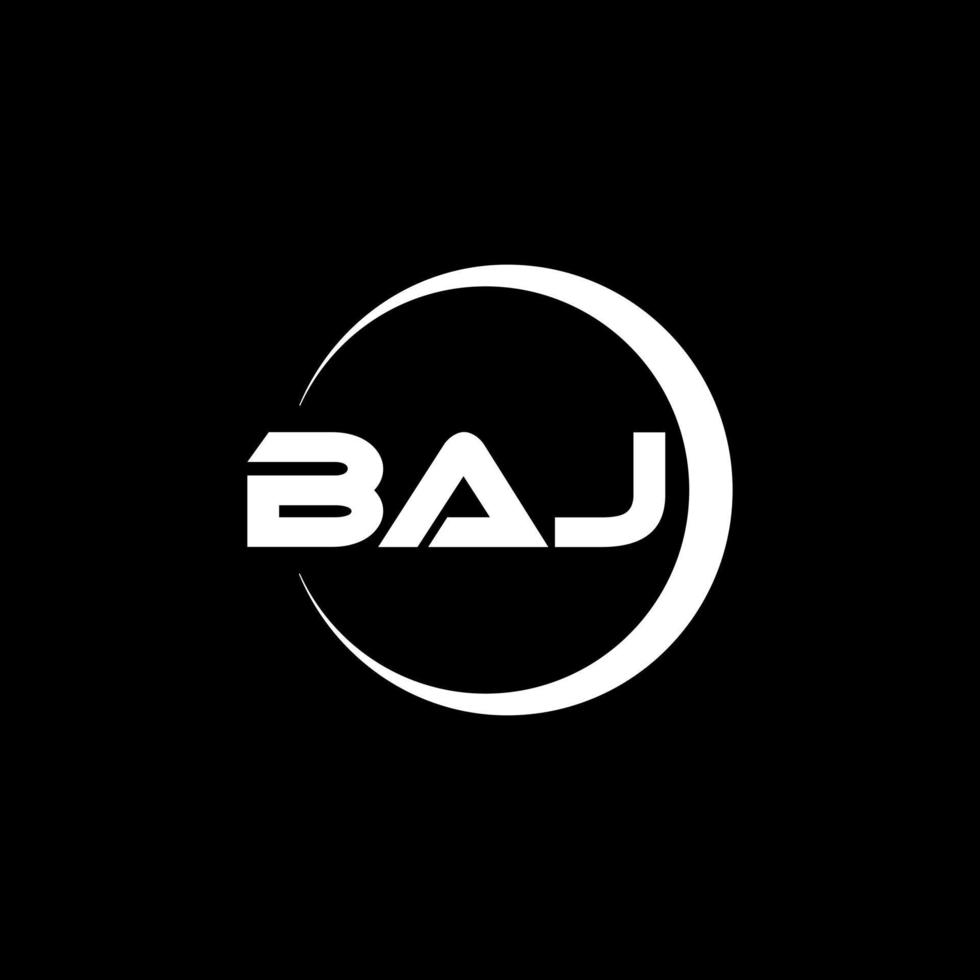 baj brief logo ontwerp in illustratie. vector logo, schoonschrift ontwerpen voor logo, poster, uitnodiging, enz.